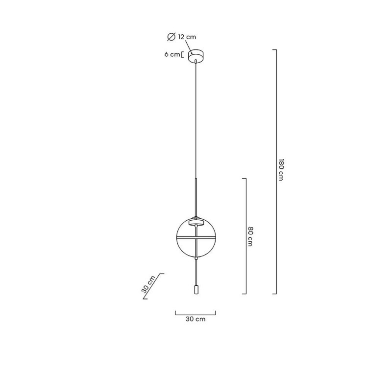 Lampa wisząca CHAPLIN 300 mosiądz  - LED, szkło