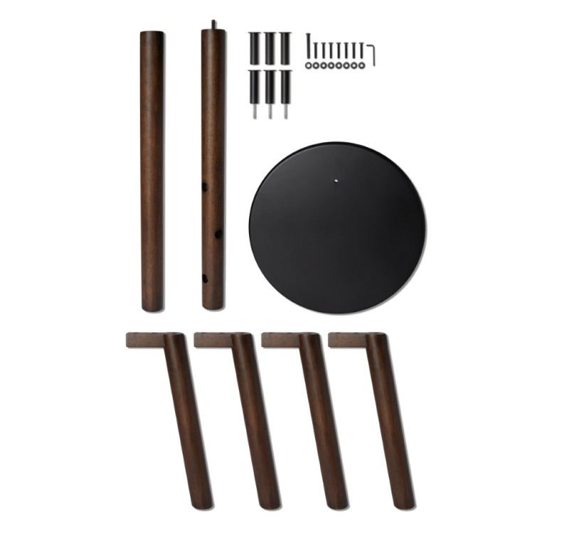 UMBRA wieszak ze stołkiem PILLAR - czarny orzech