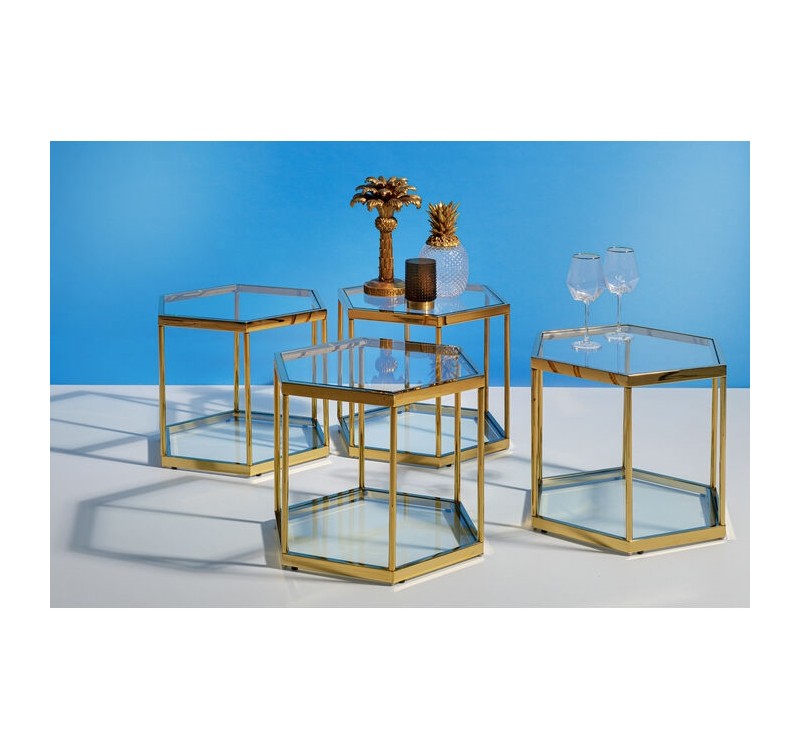 KARE stolik kawowy COMB GOLD 45 złoty