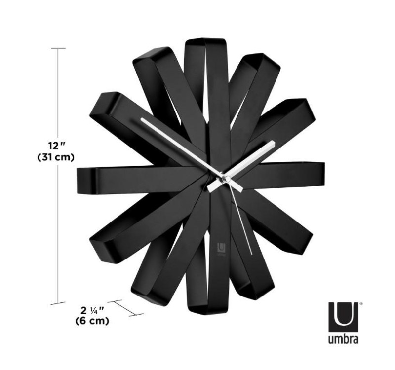 UMBRA zegar RIBBON - czarny