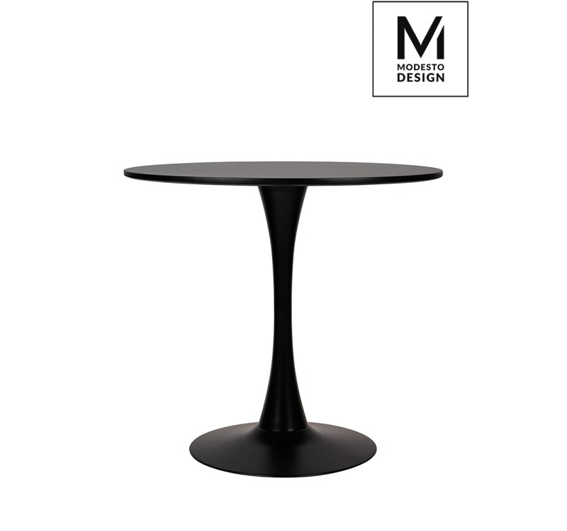 MODESTO stół TULIP FI 80 czarny - MDF, podstawa metalowa