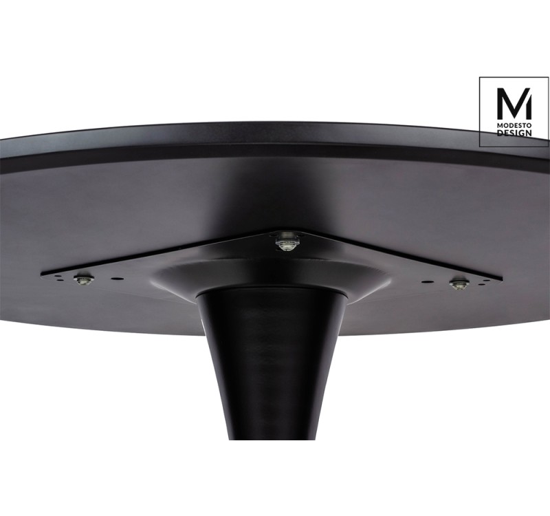 MODESTO stół TULIP FI 80 czarny - MDF, podstawa metalowa