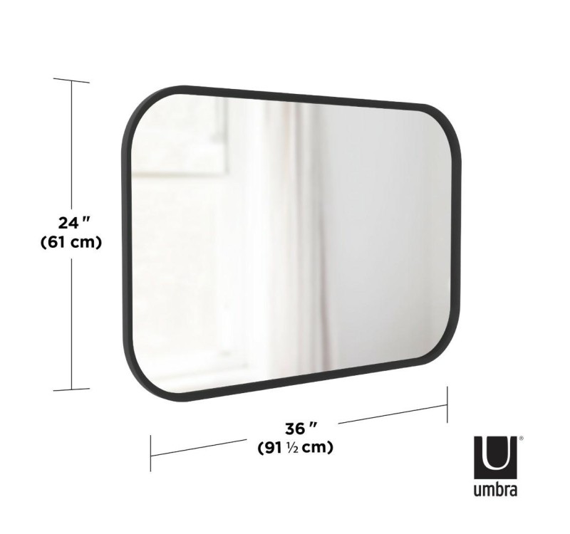 UMBRA lustro prostokątne HUB 61 x 91 cm czarne