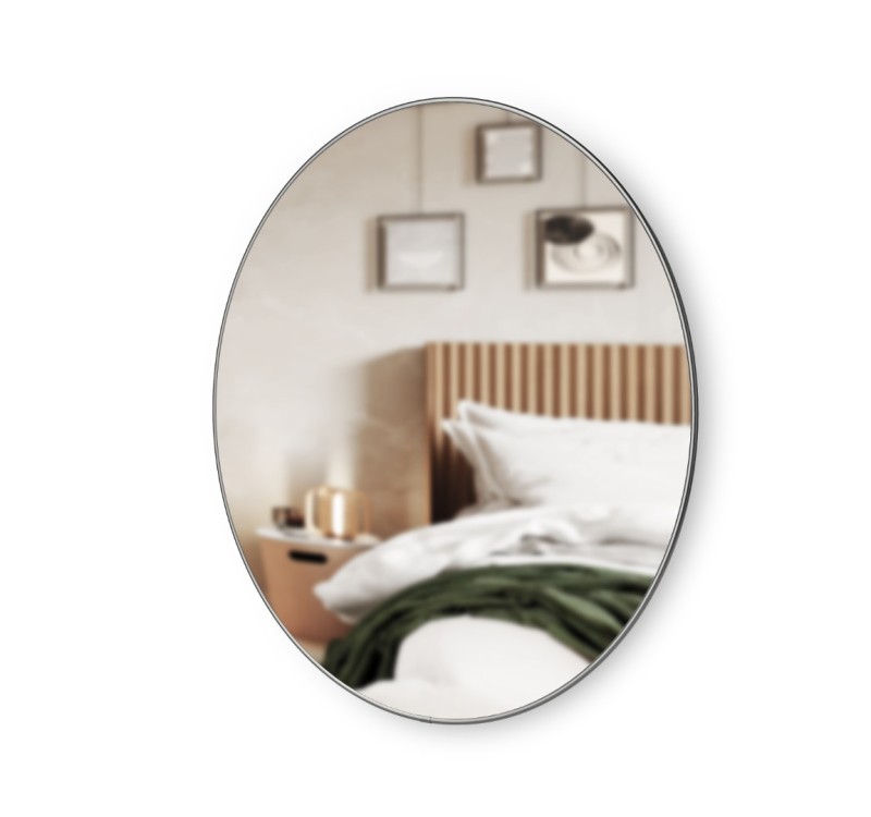 UMBRA lustro ścienne HUBBA 86 cm metaliczno / tytanowe