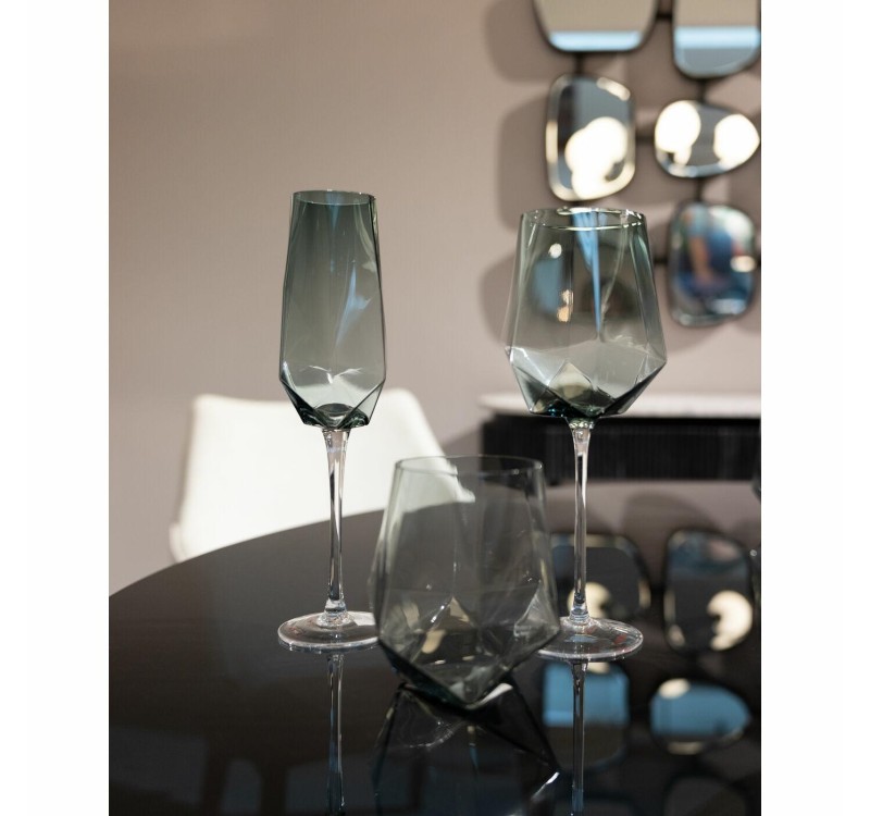 KARE komplet 4 kieliszków do wina         DIAMOND SMOKE 660 ml