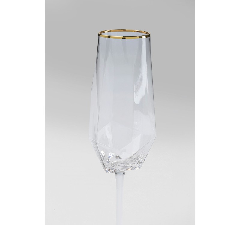 KARE komplet 4 kieliszków do szampana     DIAMOND RIM 360 ml