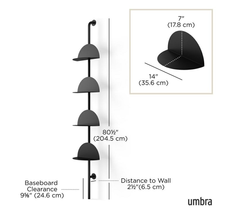 UMBRA regulowane półki ścienne SOLIS      czarne
