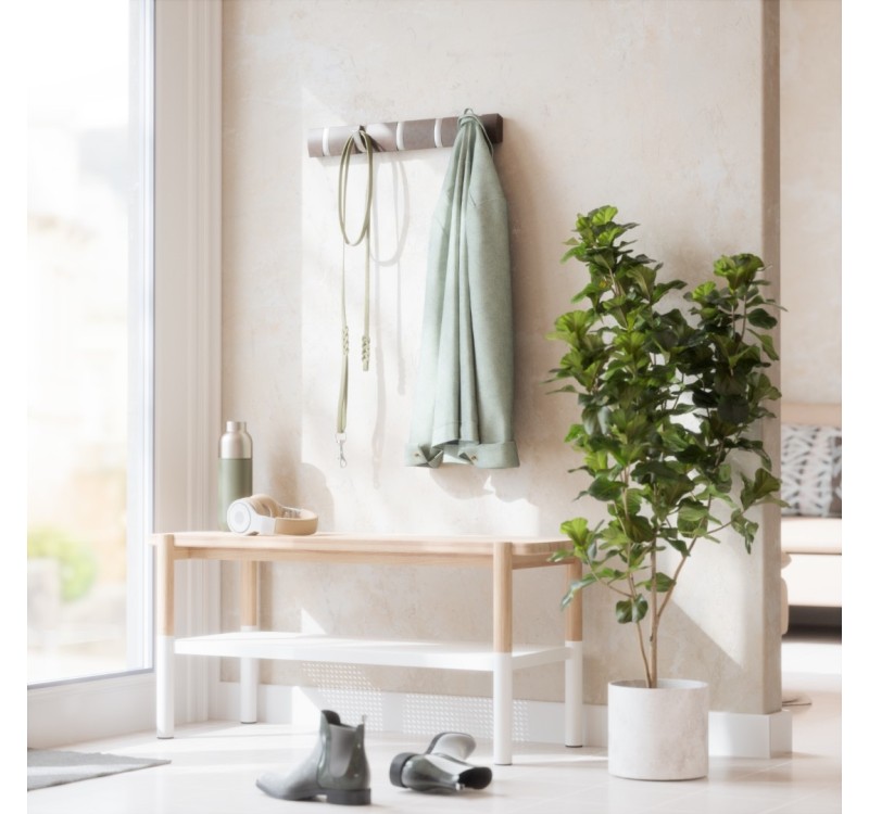 UMBRA wieszak na ubrania FLIP 5 drewno niklowane