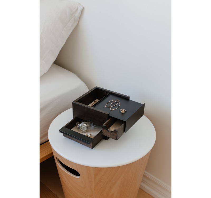 UMBRA pojemnik na biżuterię STOWIT MINI -czarny,orzech