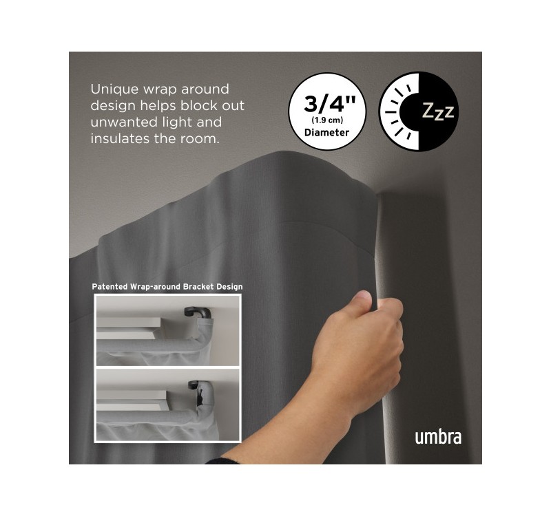 UMBRA karnisz TWILIGHT 76 - 213 cm        czarny mat