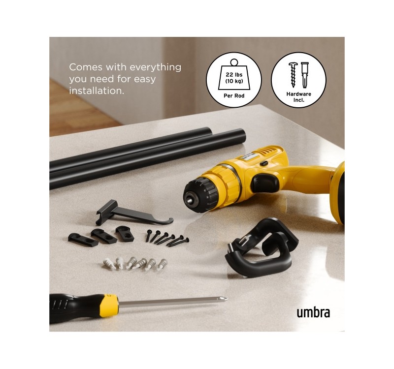 UMBRA karnisz TWILIGHT 76 - 213 cm        czarny mat