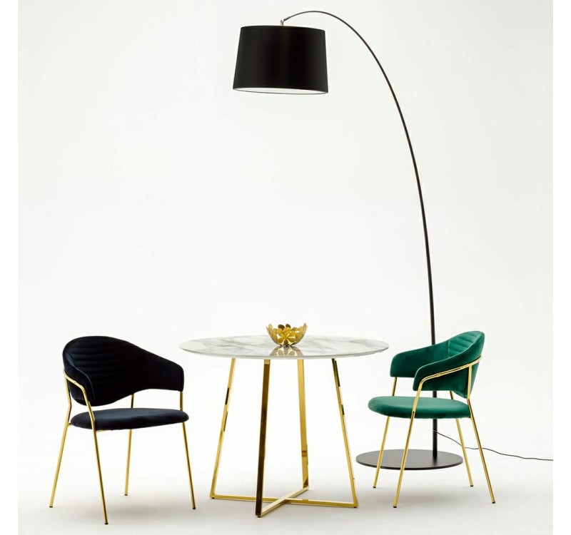 Krzesło NAOMI czarny - welur, podstawa złota