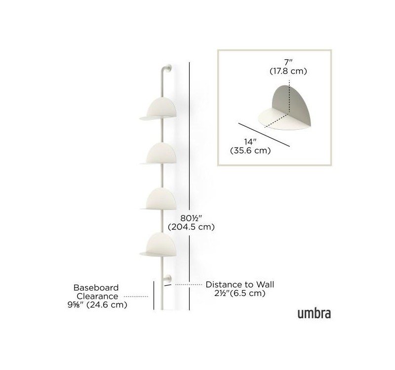 UMBRA regulowane półki ścienne SOLIS      beżowe