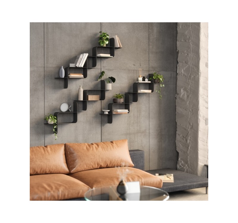 UMBRA zestaw 2 półek ściennych MONTAGE    czarny