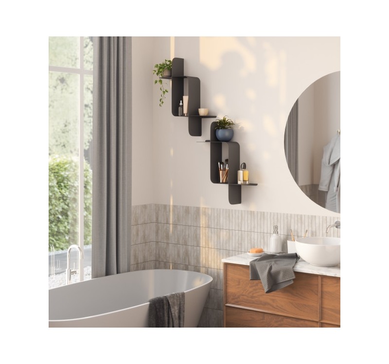 UMBRA zestaw 2 półek ściennych MONTAGE    czarny