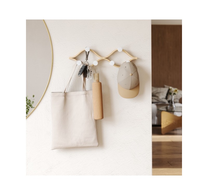 UMBRA wieszak MONTAGE 6 biały /           naturalny