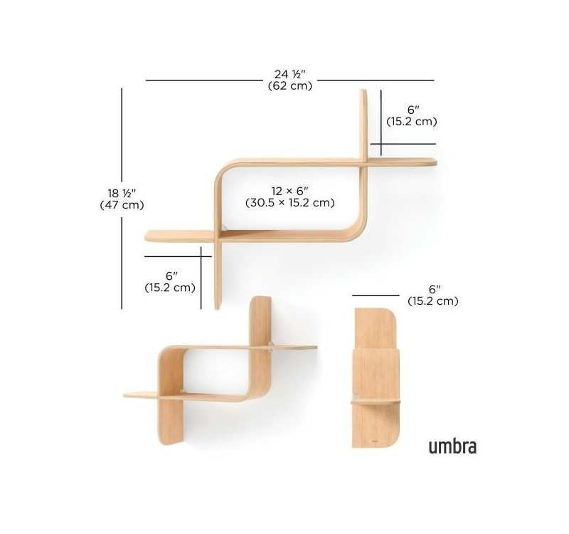 UMBRA półka ścienna MONTAGE brązowa