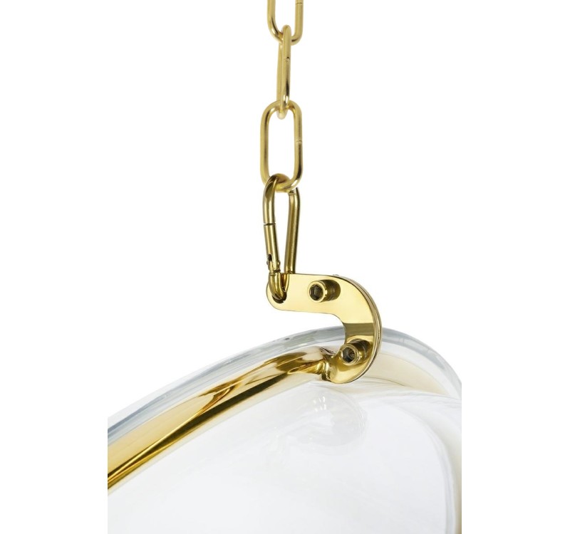 Fotel wiszący BUBBLE GOLD VELVET poduszka czarna