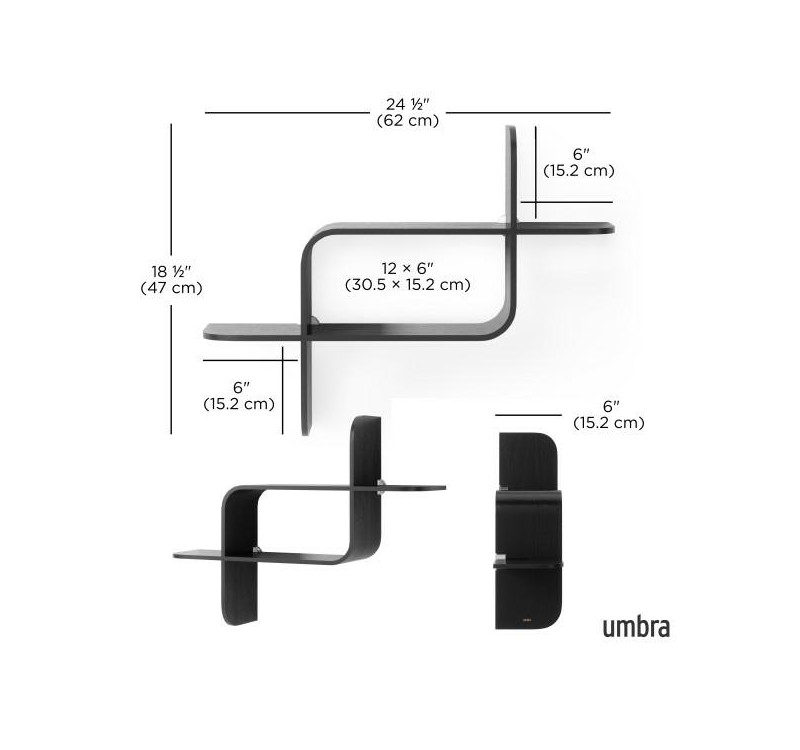UMBRA półka ścienna MONTAGE czarna