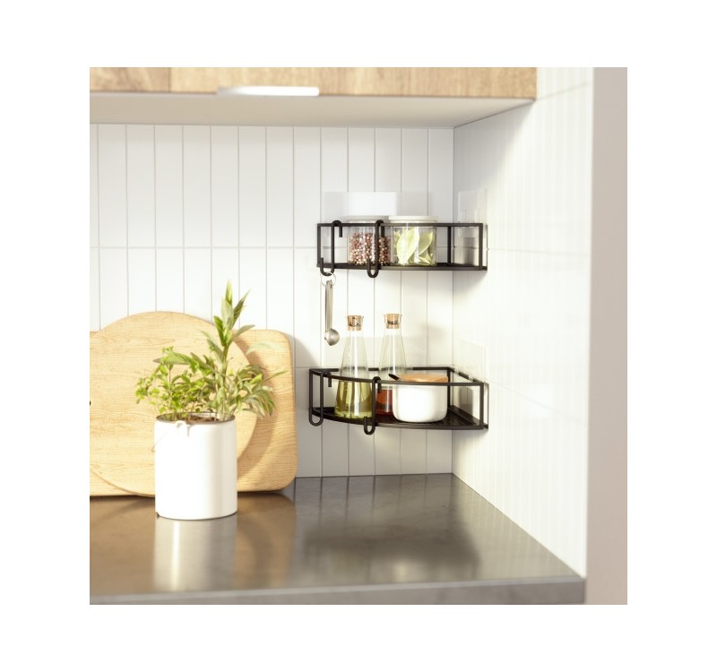 UMBRA zestaw 2 półek narożnych CUBIKO     czarny