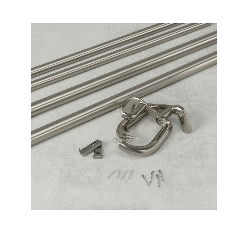 UMBRA karnisz TWILIGHT DOUBLE 76 - 213    cm srebrne