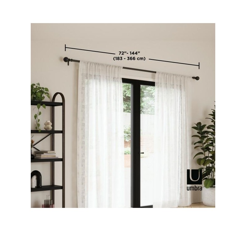 UMBRA karnisz SITA 183 - 366 cm czarny