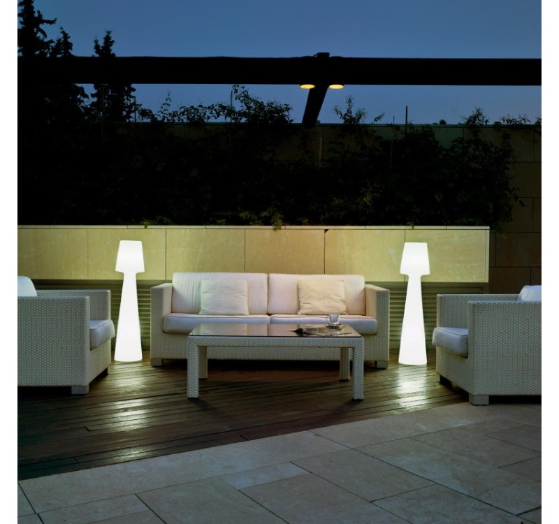 NEW GARDEN lampa podłogowa LOLA 110  CABLE biała