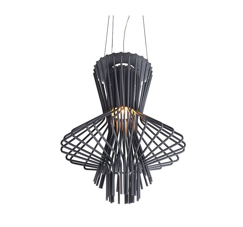 Lampa wisząca STRAW szara - stal węglowa