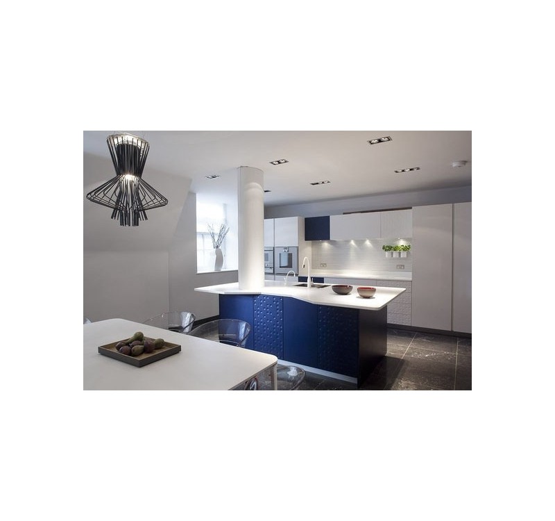 Lampa wisząca STRAW szara - stal węglowa