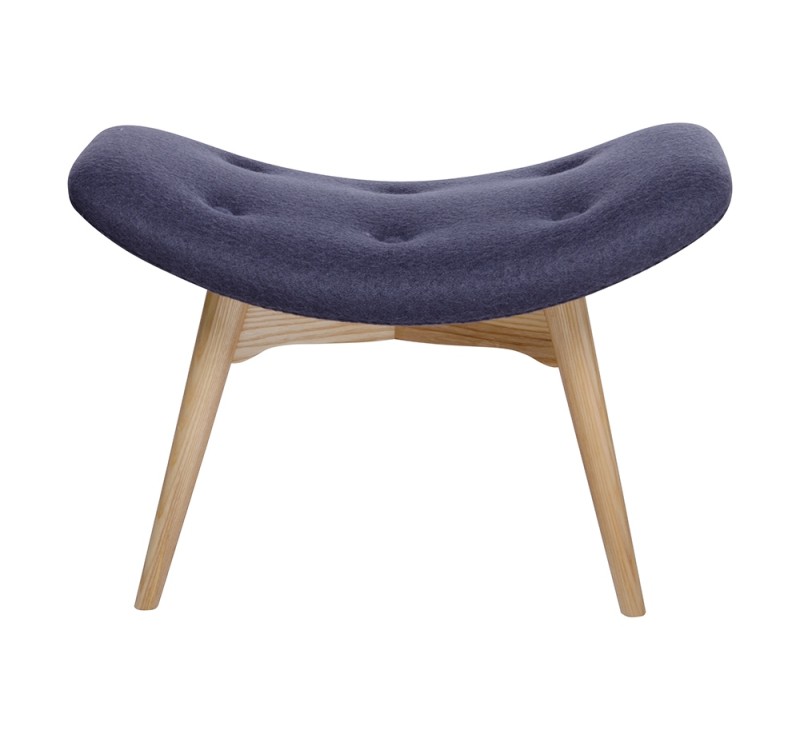 Podnóżek CONTOUR szary - tkanina, nogi jesion