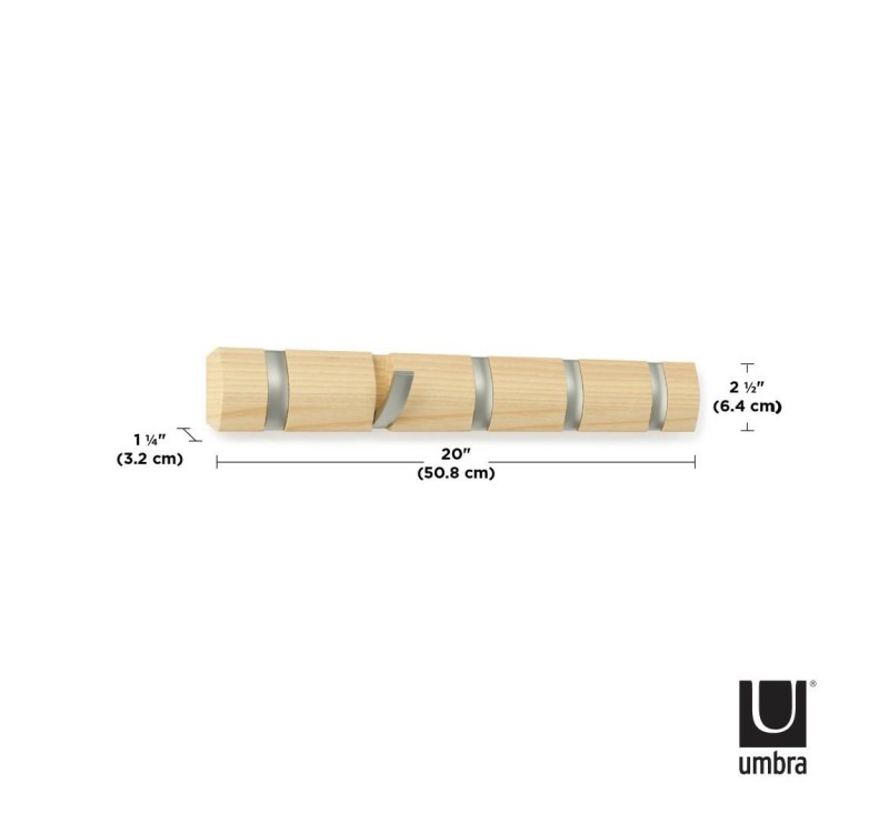 UMBRA wieszak na ubrania FLIP 5 naturalny
