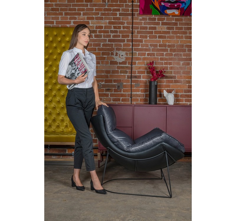 Fotel OTILIA STAND VELVET ciemny  szary welur