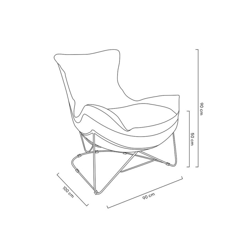 Fotel OTILIA STAND VELVET ciemny  szary welur