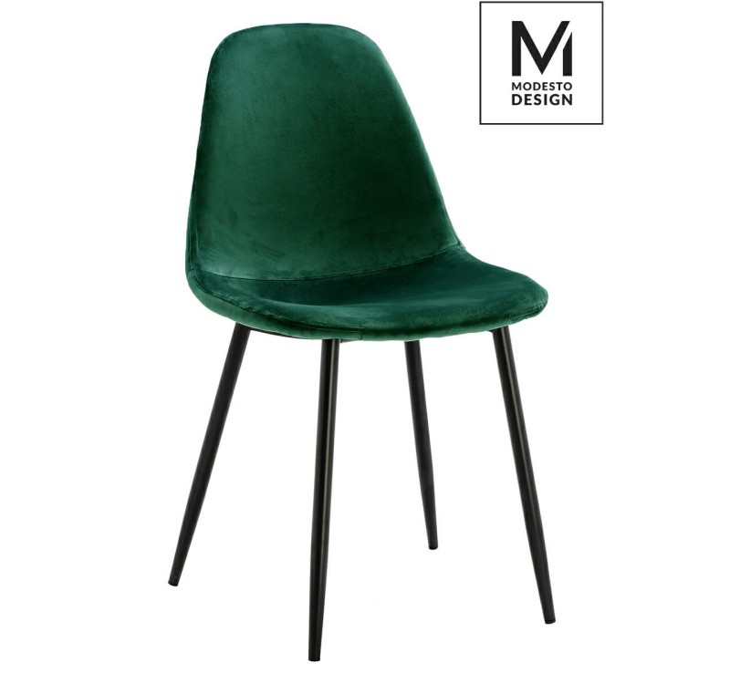 MODESTO krzesło LUCY zielone - welur, metal