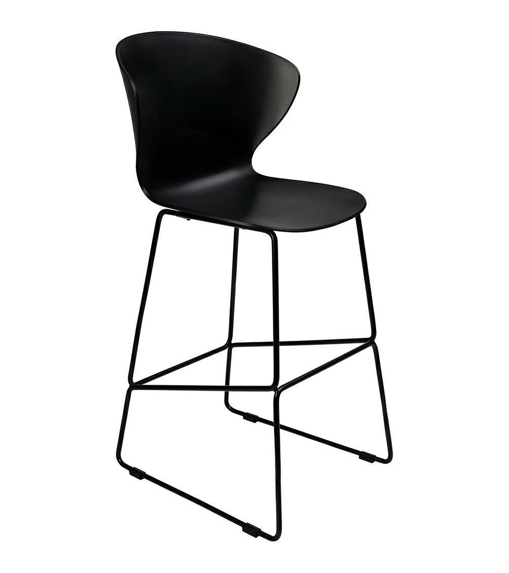 Krzesło barowe ALI czarny - polipropylen, metal