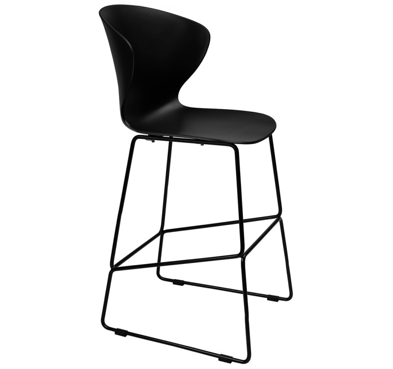 Krzesło barowe ALI czarny - polipropylen, metal