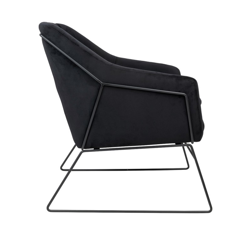 Fotel EMMA VELVET czarny welur - podstawa czarna