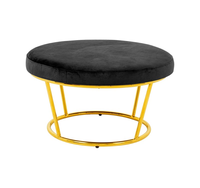 Fotel GABBIA STAND złoty z podnóżkiem