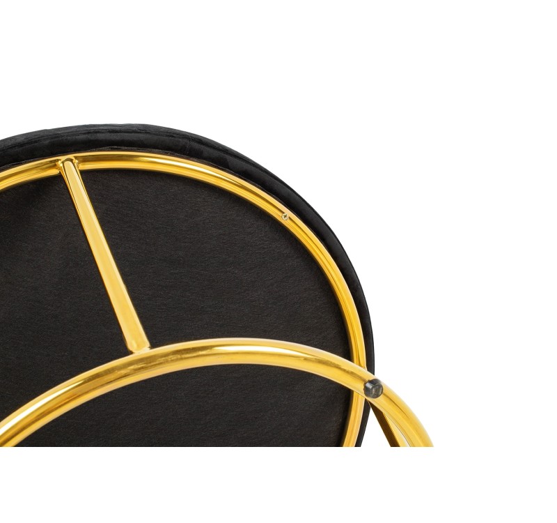 Fotel GABBIA STAND złoty z podnóżkiem