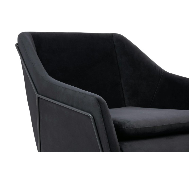 Fotel EMMA VELVET czarny welur - podstawa czarna