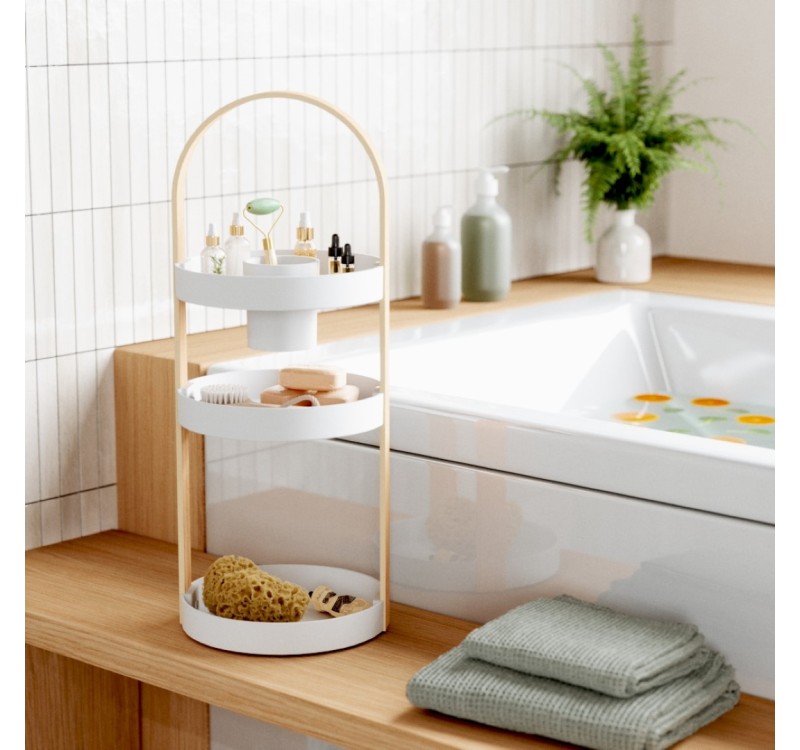 UMBRA organizer na kosmetyki BELLWOOD biały naturalny