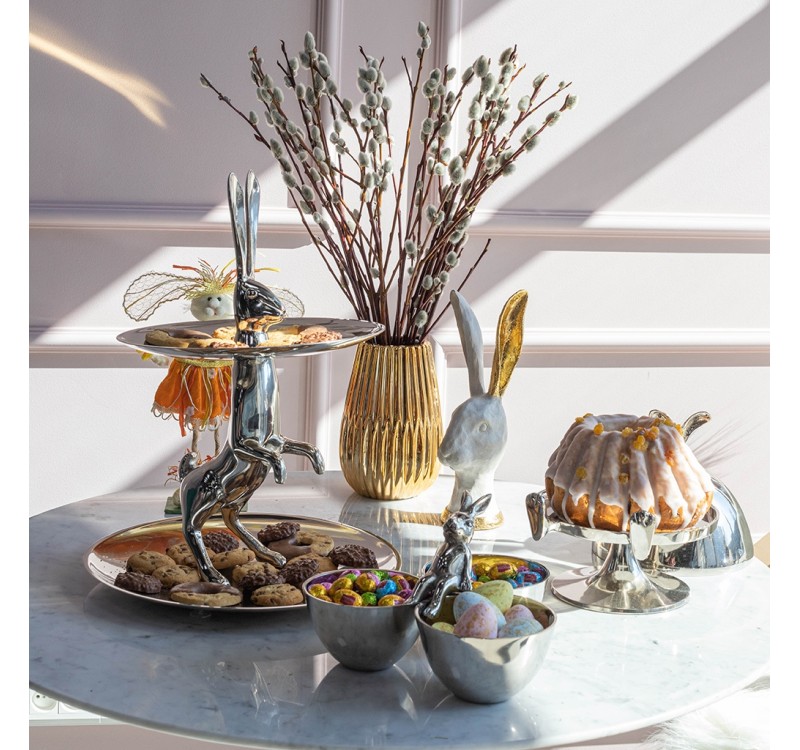 KARE patera / etażerka BUNNY srebrna