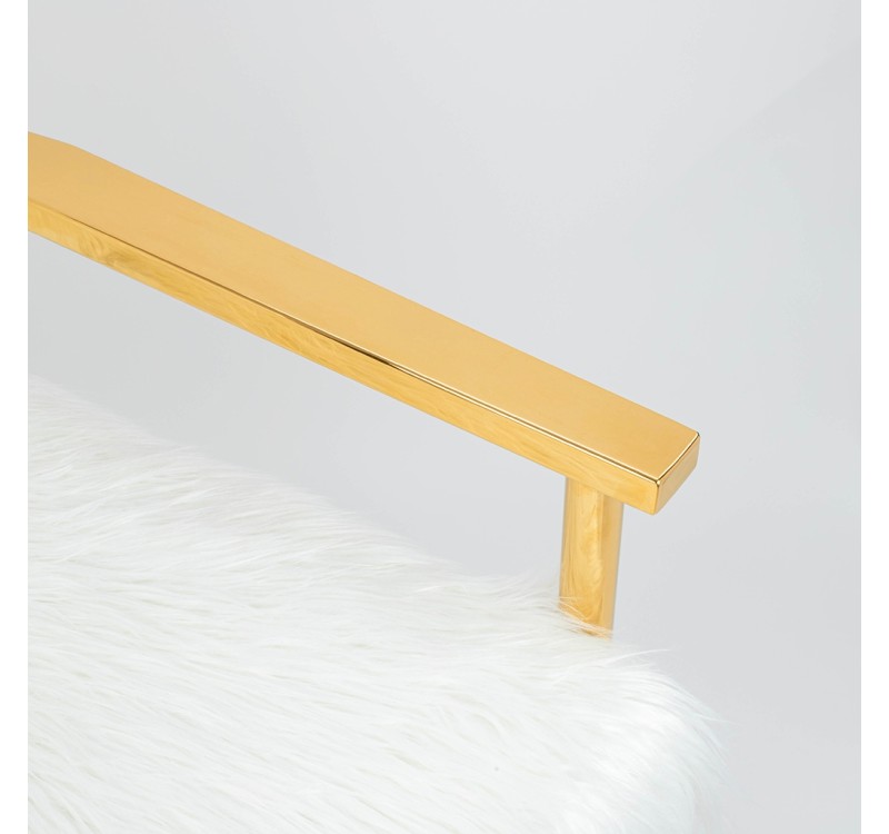 KARE fotel MR. FLUFFY biały / złoty