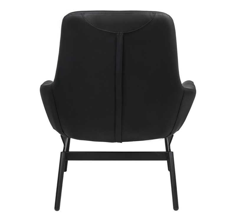 Fotel LAZY czarny ekoskóra - podstawa czarna