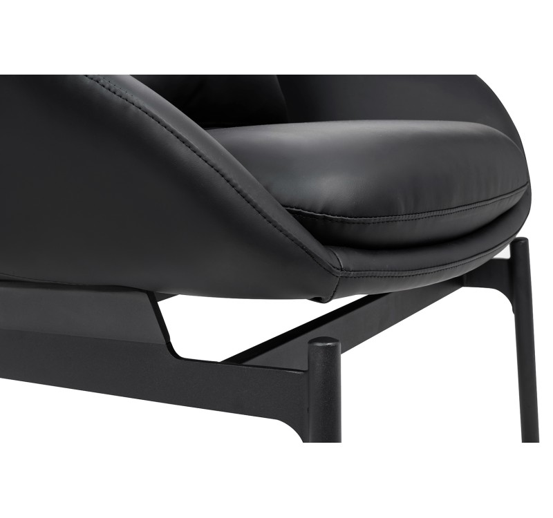 Fotel LAZY czarny ekoskóra - podstawa czarna