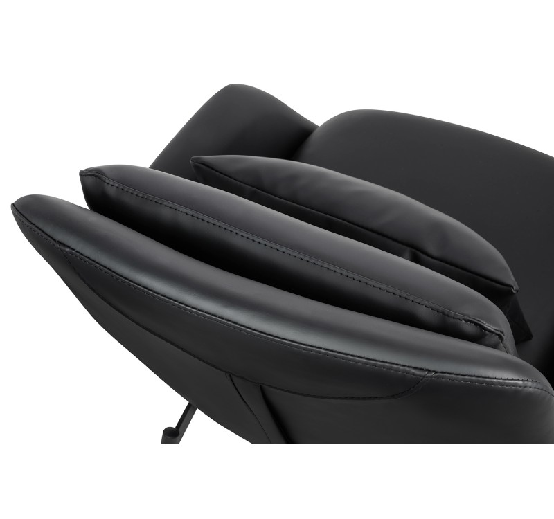 Fotel LAZY czarny ekoskóra - podstawa czarna