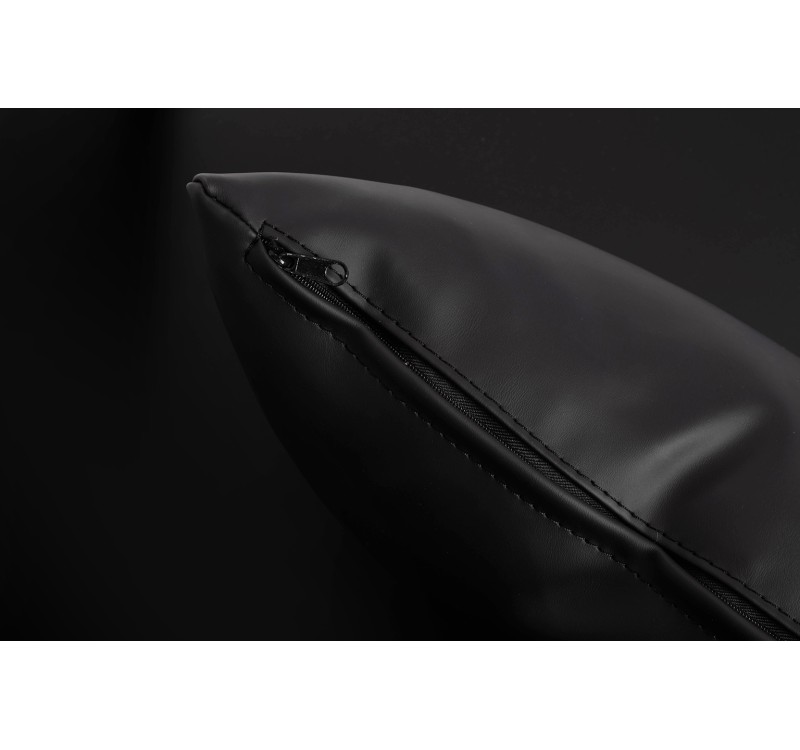 Fotel LAZY czarny ekoskóra - podstawa czarna