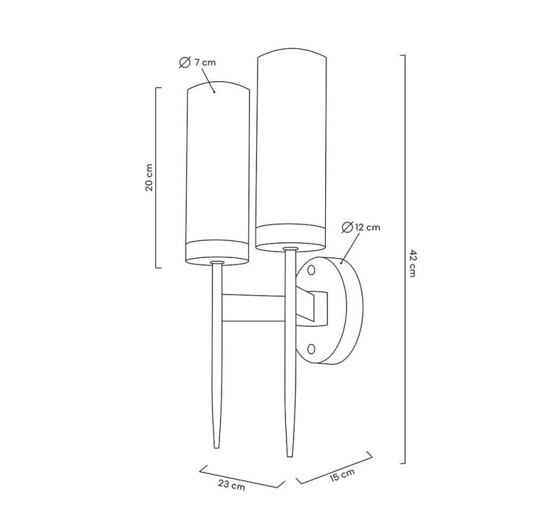 MOOSEE lampa ścienna TORCH TWIN złota