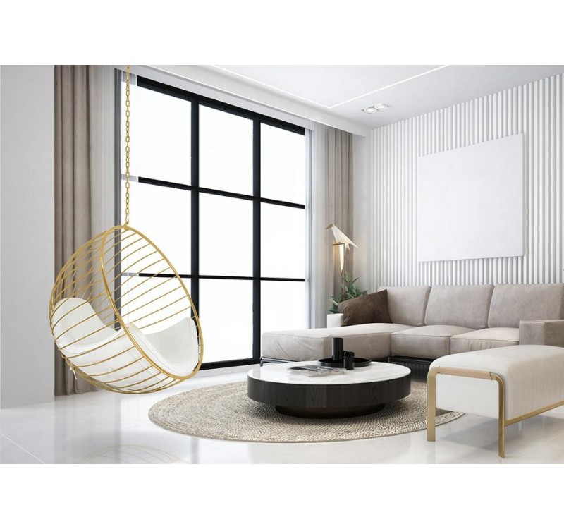 Fotel wiszący GABBIA złoty / beżowy