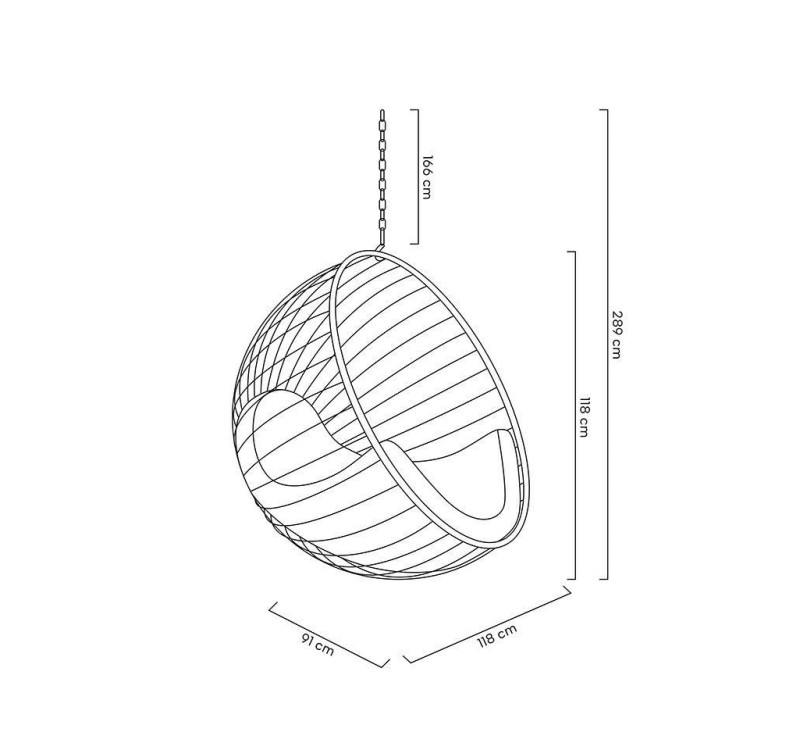 Fotel wiszący GABBIA złoty / beżowy
